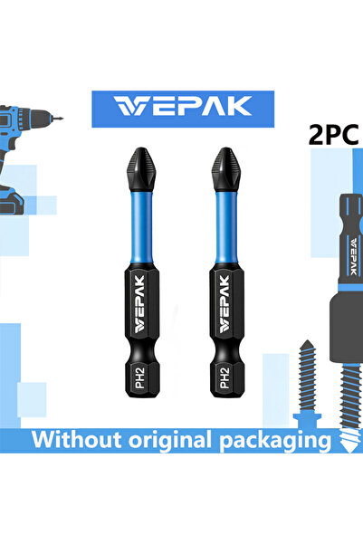 Choice8 رؤوس مفكات براغي VEPAK VP1PH2050-1-2PC PH2 S2 فولاذية/قضيب تمديد مغنا...