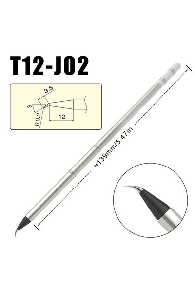 Choice3 محطة لحام T12-J02 سوداء من سلسلة T12، رأس مكواة لحام بديل من الكروم ا...