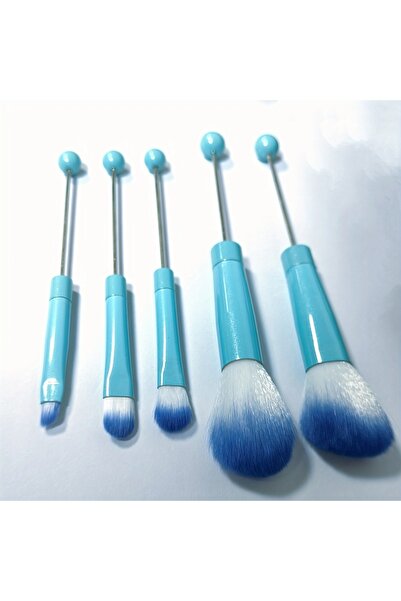 choice2 Blue 5pcs Beadable Makeup Brushes Unique Brushes Silicone Beads DIY M...