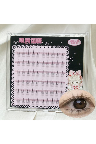 Choice8 رموش صناعية كورية قابلة لإعادة الاستخدام، 6 صفوف، 11-13 مم، بدون غراء...