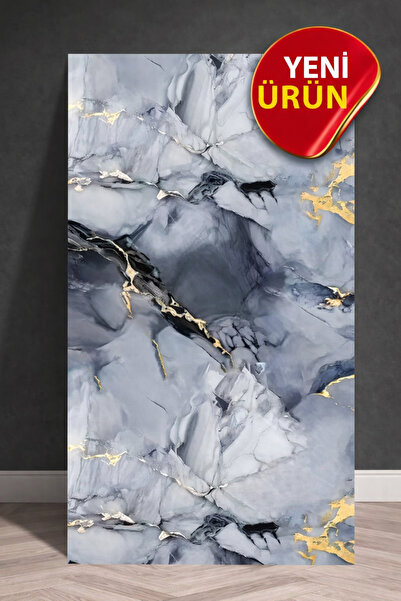 UKAB DEKOR 30x60 Cm Mavi Mermer Desenli Kendinden Yapışkanlı Seramik Köpük Ba...