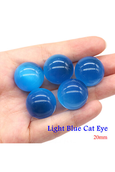 Choice3 1pc Blue Cat Eye 20mm Natural Stone Round Ball Amethyst Energy Crysta...