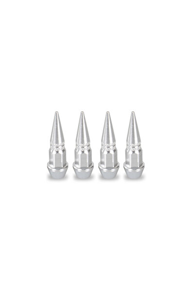 Choice6 أغطية صمامات إطارات السيارات والدراجات النارية من QMM-DK-Silver، 4 قط...