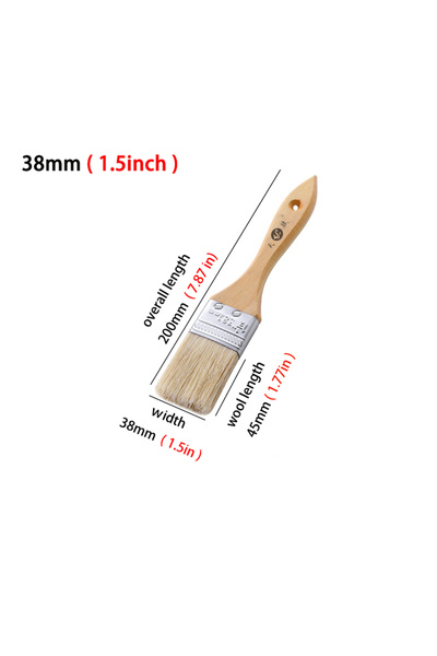 Choice4 فرشاة تنظيف شعر الخنزير الأبيض بمقبض خشبي، أداة لتزيين الطلاء، طلاء ا...
