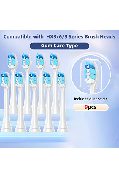 Choice4 9pcs Blue 3/6/9pcs Replacement Toothbrush Heads Compatible with Phili...