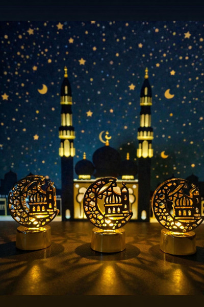 Leytin Ramazan Ay Yıldızlı LED Masa Lambası – Dekoratif İslami Gece Lambası