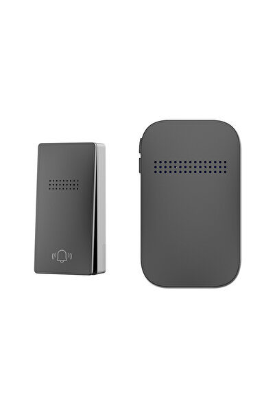 Choice4 جرس باب لاسلكي أسود بريطاني 1V1، لا يحتاج إلى بطارية، يتطلب قابسًا أو...