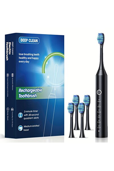 Choice1 فرشاة أسنان كهربائية سونيك سوداء جديدة 2025، مزودة بمؤقت، 6 أوضاع، قا...