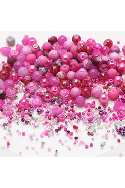 Choice13 Hot Pink 40g Mixed Size Colorful Czech Glass Seed Beads Loose Round ...