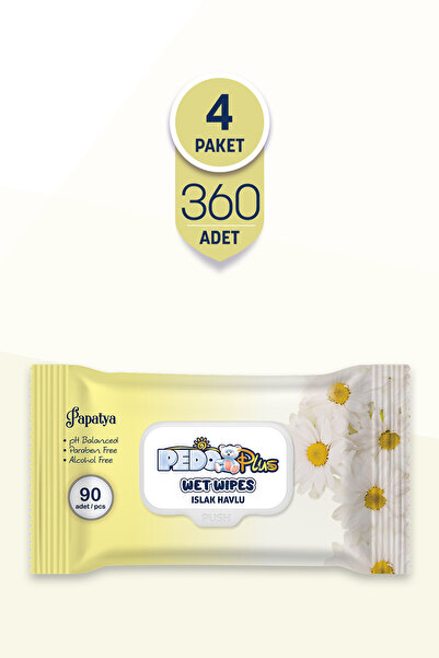 Pedo Papatya Kokulu Islak Mendil 90'lı 4 Paket