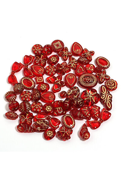 Choice8 Red 50g/lot Classical Vintage Acrylic Beads Mixed Butterfly Flower Be...