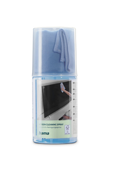 Hama Screen cleaning kit 221093, spray and cloth, 200 ml