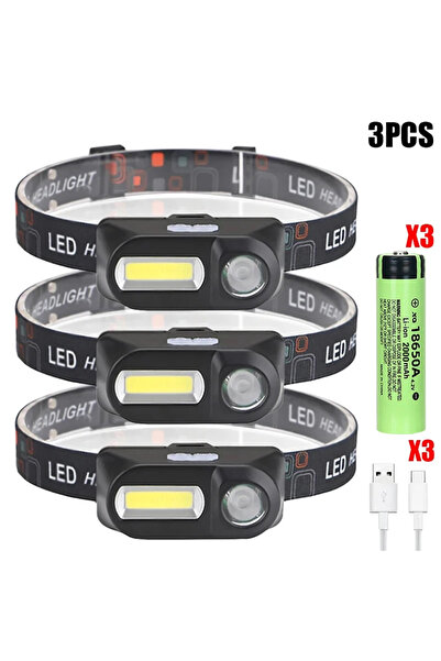 Choice3 مصباح أمامي قوي من XIWANGFIRE بسعة 2000 مللي أمبير، مزود بثلاثة مصابي...