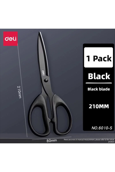 Choice9 مقص أسود من الفولاذ المقاوم للصدأ 6010-S، مقاس 210/175 مم، مناسب للمك...