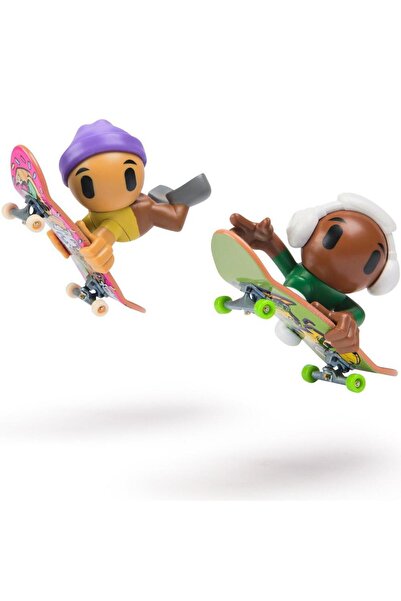 Tech Deck Set 2 Tech Dech Sk8 Crew - Placa si figurina 9.6 cm, Casca mov si c...