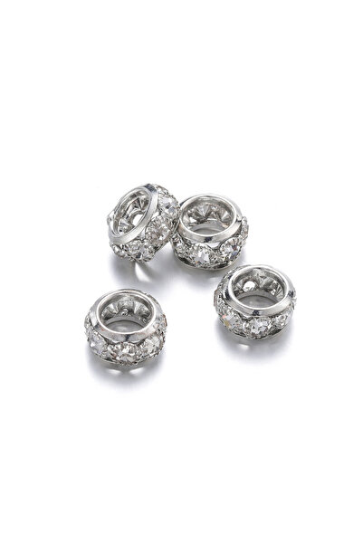 Choice11 12mm x 20Pcs Rhodium 20pcs/Lot 10/12mm Round Circle Spacer Beads Loo...