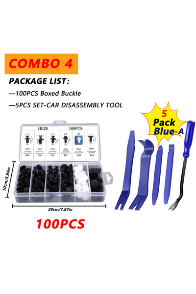 Choice5 مجموعة مشابك تثبيت السيارات (كومبو 4، 100 قطعة) - مشابك برشام للرفارف...