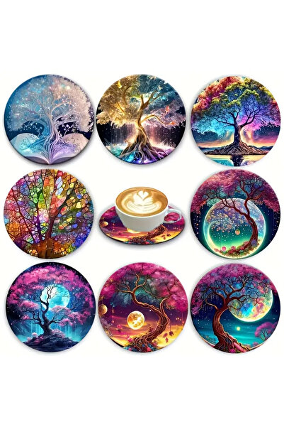 Choice10 205 8PCS 10cm Wooden Coaster Tea Coffee Cup Pad Heat Resistant Round...