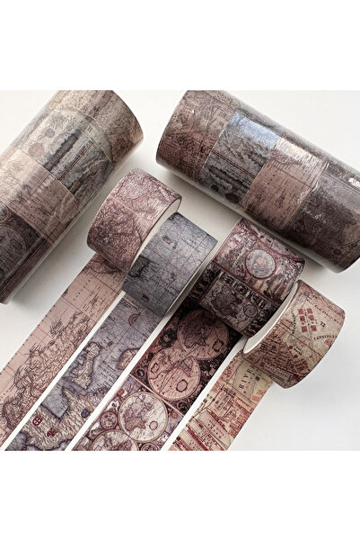 Choice3 E 4Pcs Retro Washi Tapes Scrapbooking Map Decorative Adhesive Tape St...