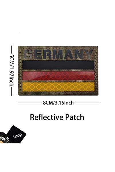 Choice7 HK103-05-CP Cai شعار علم ألمانيا، نسر ألماني، رقعة DEU، شارات عاكسة ل...