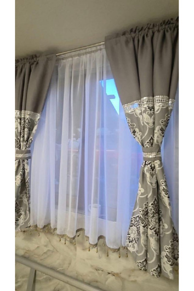 OEM Unique set of curtains + decorative drapes for living room bedroom, WIDTH...