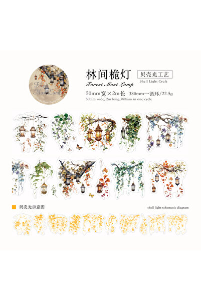 Choice4 2 شريط لاصق من جيانكي 50 مم × 2 م على شكل نبات متسلق وفرع مصباح من ما...