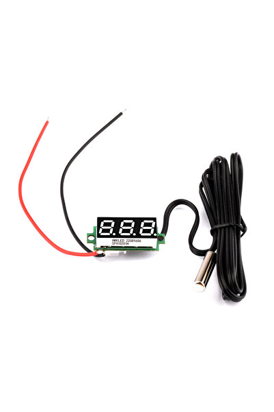 Choice3 مقياس حرارة رقمي صغير مزود بمؤشر LED، أبيض اللون، يعمل بجهد 12 فولت أ...