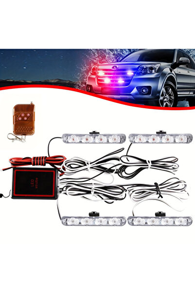 Choice3 ضوء LED سطحي 4 في 1 أحمر وأزرق للتثبيت على الشواية، يعمل بجهد 12 فولت...