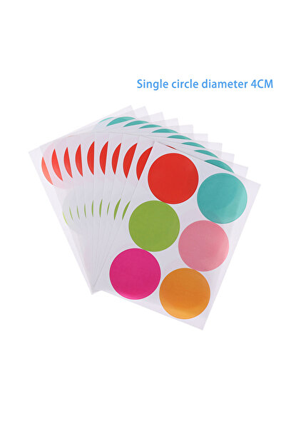 Choice7 40mm 60pcs 6-45mm Colored Dot Stickers 10 Sheets Polka Circle Office ...