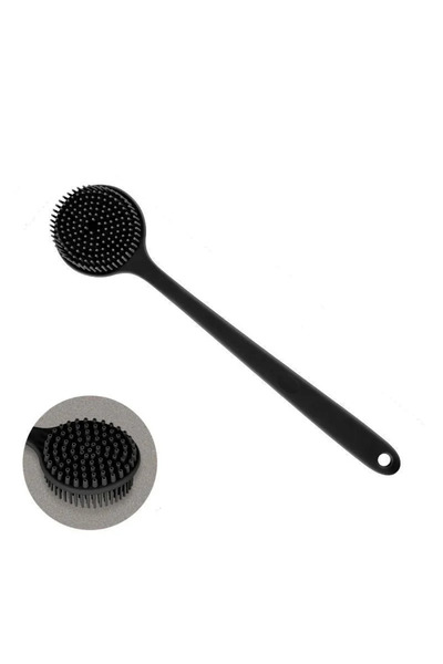 choice2 فرشاة استحمام طويلة بمقبض من السيليكون الأسود الناعم، مصنوعة من جل ال...