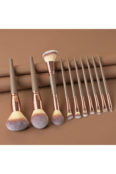 Choice1 مجموعة فرش مكياج بنية اللون مكونة من 10 قطع: فرشاة مكياج للوجه والعين...