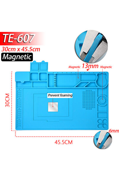 Choice11 TE-607(magnetic) 500℃ Heat-Resistant Soldering Station Silicon Mat W...