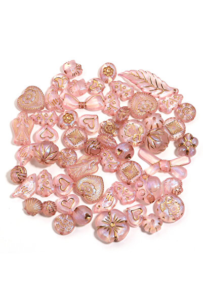 Choice6 Pink 50g/lot Classical Vintage Acrylic Beads Mixed Butterfly Flower B...