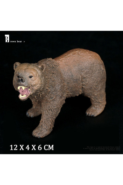 Choice1 مجسمات حيوانات برية بدون صندوق: فيل، أسد، دب بني، غزال سيكا