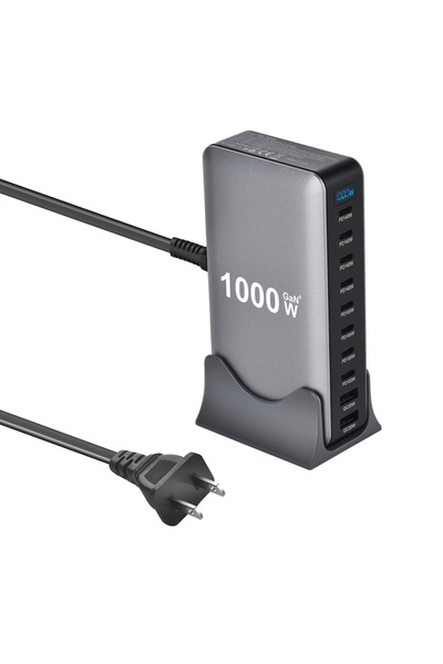 Choice4 US Plug 1000W Multi-Port Desktop Charger with 8C2A Fast Charging 200W...