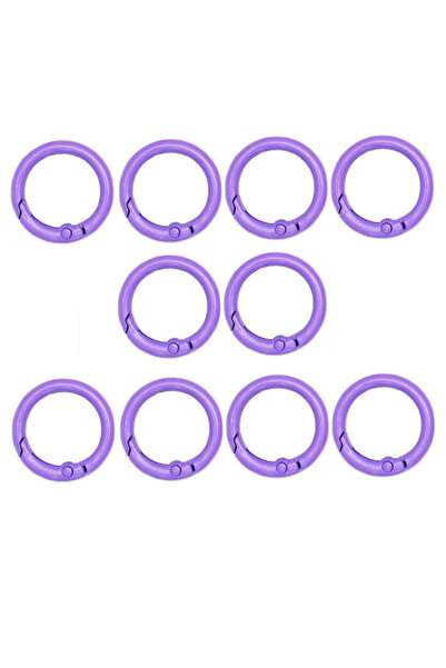 Choice17 10pcs-24mm purple 10Pcs Colorful 24mm Alloy Trigger Round Snap Keyri...