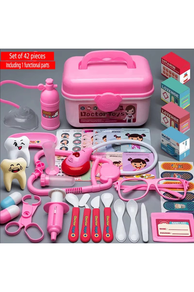 Choice1 Pink 42 Pcs Dtor Nurse Role Play Set Medical Tools With Stethose Inje...