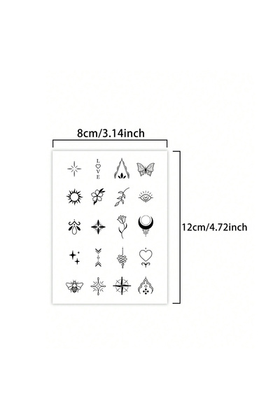 Choice7 KJ166 Small Pattern Waterproof Temporary Tattoo Stickers, Long-lastin...