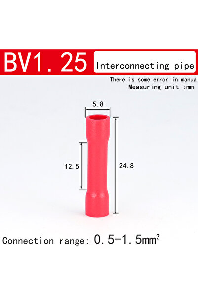 Choice BV1.25-100 قطعة، 100 قطعة من موصلات طرفية حمراء/زرقاء/صفراء، قابلة للض...