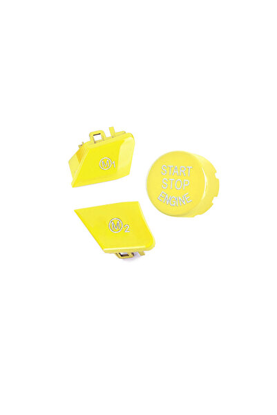 Choice4 3 pcs Yellow Car Steering Wheel M1 M2 Mode Button & Start Engine Swit...