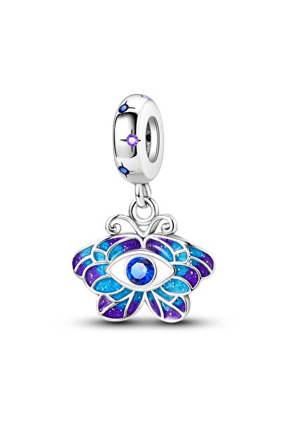 Choice48 KJC813 925 Sterling Silver Mysterious Blue Butterfly Devil's Eye Fat...