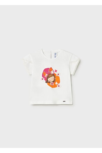 MAYORAL Fetiță cu imprimeu tricou Albă