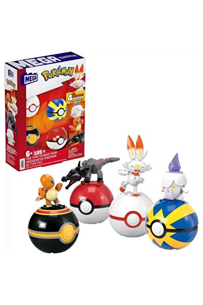 MEGA Pokemon Construx Building Set - 4 Balls, Fire Team
