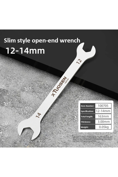 Choice5 12-14mm Ultra-thin Double Open End Wrench Dual Purpose Spanner for Bi...