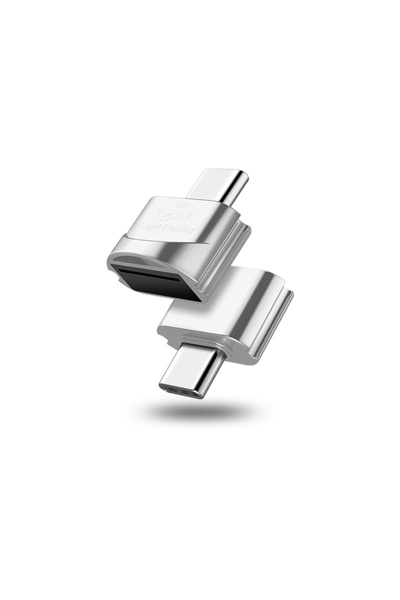 Choice1 قارئ بطاقات صغير محمول فضي اللون من النوع C بمنفذ USB 3.1، يدعم بطاقا...