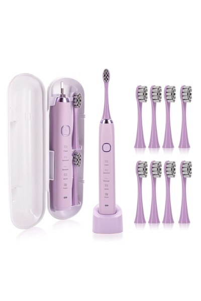 Choice1 فرشاة أسنان كهربائية سونيك بنفسجية ذكية تعمل بالموجات فوق الصوتية لتب...