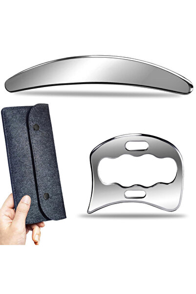 choice2 قطعتان من أدوات تدليك غوا شا المصنوعة من الفولاذ المقاوم للصدأ من دين...