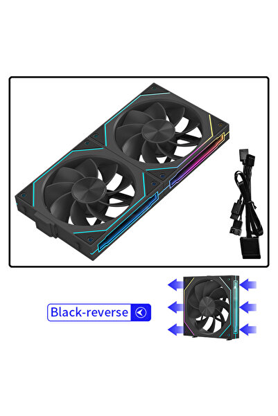 Choice1 مروحة يحافظ على البرودة كمبيوتر A-RGB سوداء معكوسة بمروحتين Coolcirc ...