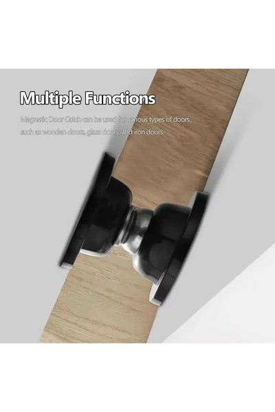 Choice3 سيليكون أسود لاصق للأبواب، مناسب للفنادق والمنازل، مغناطيسي قوي، كاتم...