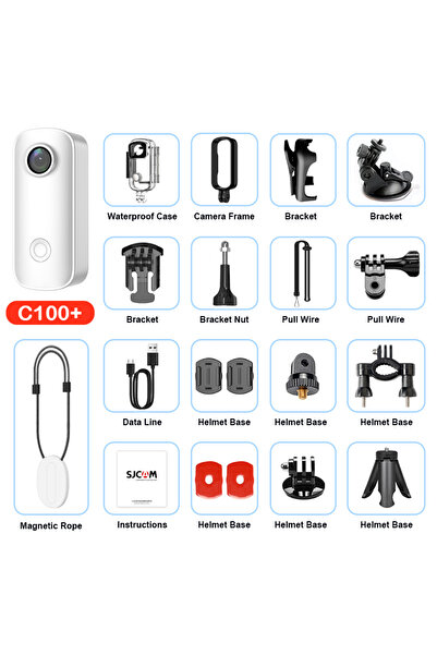 Choice6 Standard C100 Plus White Kit SJCAM C100 / C100Plus Mini Thumb Camera ...